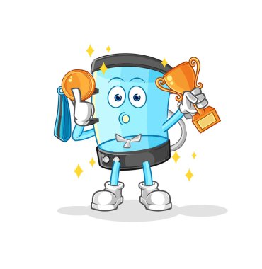 Blender kazananı trophie ile. karikatür