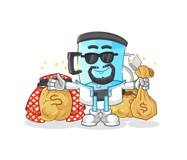 Blender zengini Arap maskotu. çizgi film vektosu