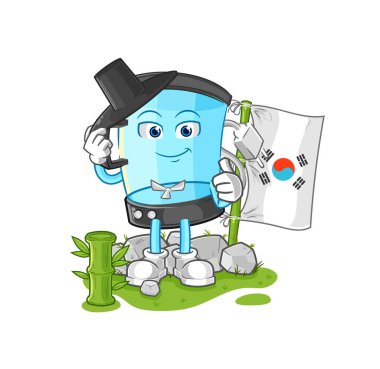 Blender Koreli karakter. karikatür maskotu vektosu