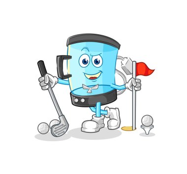 Golf vektörünü oynayan blender. karikatür