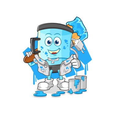 Mikser ressamı illüstrasyonu. karakter vektosu