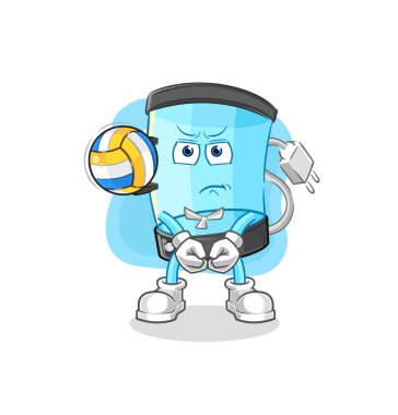 Blender voleybol maskotu. çizgi film vektosu