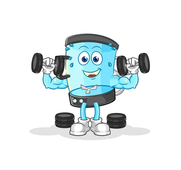 Blender Weight Training Illustration Character Vecto — Stock Vector