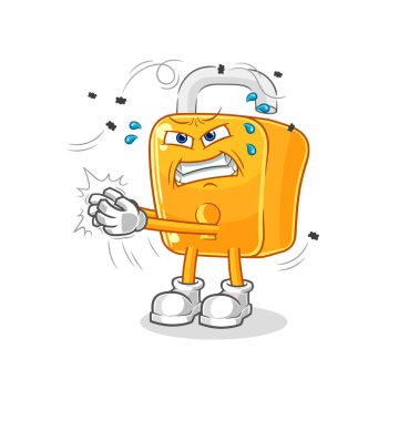 the padlock swat fly character. cartoon mascot vecto