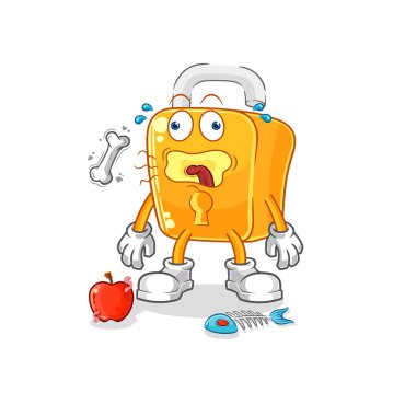 the padlock burp mascot. cartoon vecto