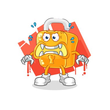 the padlock monster vector. cartoon characte