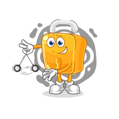 the padlock hypnotizing cartoon. cartoon mascot vecto