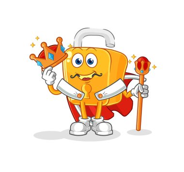 the padlock king vector. cartoon characte