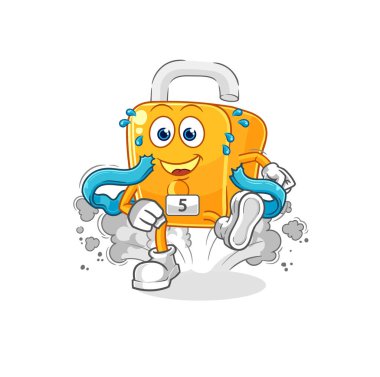the padlock runner character. cartoon mascot vecto