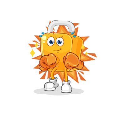 the padlock boxer character. cartoon mascot vecto