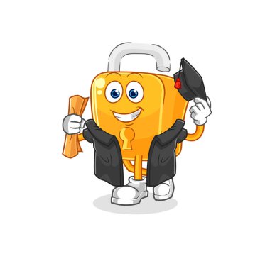 the padlock graduation vector. cartoon characte