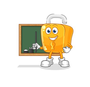 the padlock teacher vector. cartoon characte