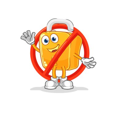 the say no to padlock mascot. cartoon vecto