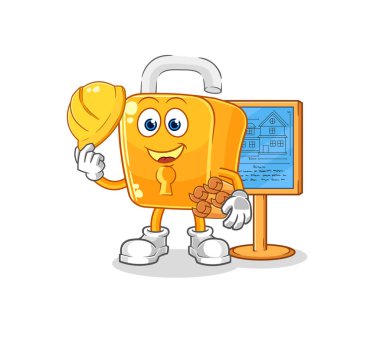 the padlock Architect illustration. character vecto