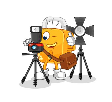 the padlock photographer character. cartoon mascot vecto