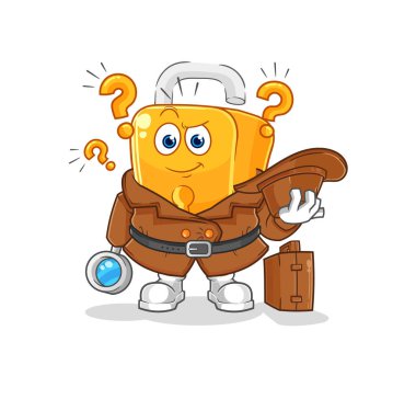 the padlock detective vector. cartoon characte