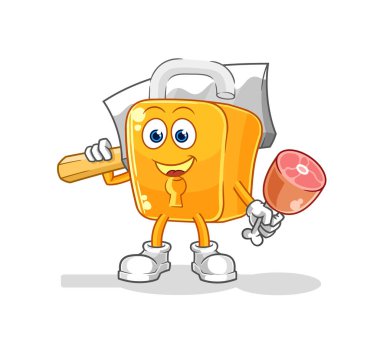 the padlock Butcher illustration. character vecto