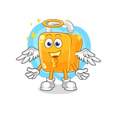 the padlock angel with wings vector. cartoon characte