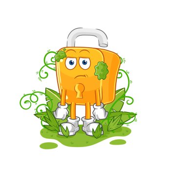 the padlock waiting too long mascot. cartoon vecto