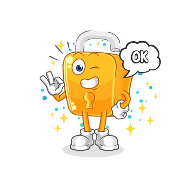 the padlock agree mascot. cartoon vecto