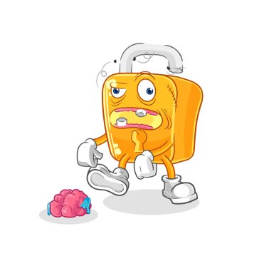 the padlock zombie character.mascot vecto