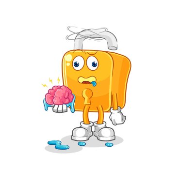 the padlock no brain vector. cartoon characte