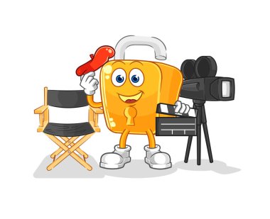 the padlock director mascot. cartoon vecto