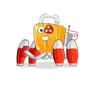 the padlock future robot vector. cartoon characte