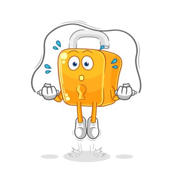 the padlock jump rope exercise. character vecto