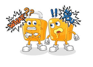 the padlock arguing each other cartoon vecto