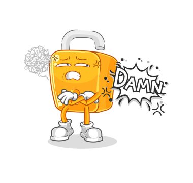 the padlock very pissed off illustration. character vecto