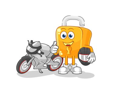 the padlock racer character. cartoon mascot vecto
