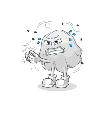 the ghost swat fly character. cartoon mascot vecto