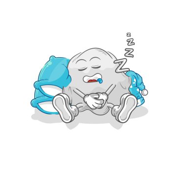 the ghost sleeping character. cartoon mascot vecto
