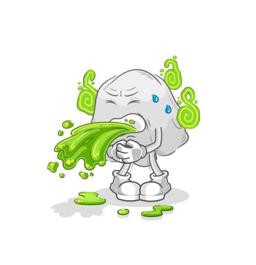 the ghost throw up cartoon. cartoon mascot vecto