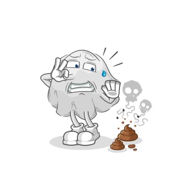 the ghost with stinky waste illustration. character vecto