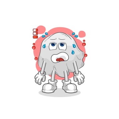 the ghost low battery mascot. cartoon vecto