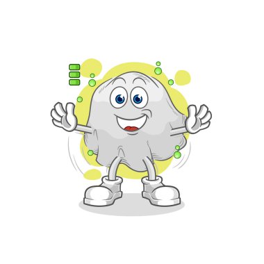 the ghost full battery character. cartoon mascot vecto