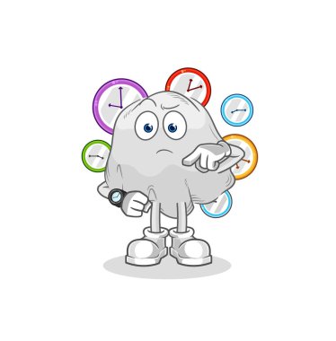 the ghost with wristwatch cartoon. cartoon mascot vecto