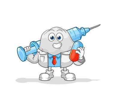 the ghost doctor holding medichine and injectio