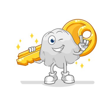 the ghost carry the key mascot. cartoon vecto