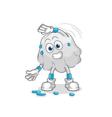 the ghost stretching character. cartoon mascot vecto