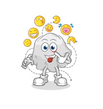 the ghost laugh and mock character. cartoon mascot vecto