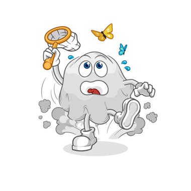 the ghost catch butterfly illustration. character vecto