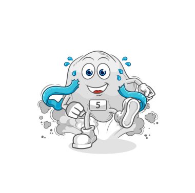 the ghost runner character. cartoon mascot vecto