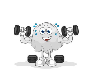 the ghost weight training illustration. character vecto