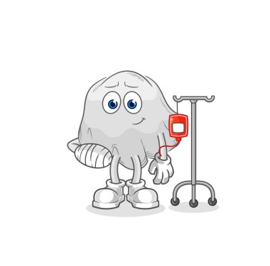 the ghost sick in IV illustration. character vecto