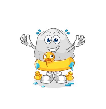 the ghost with duck buoy cartoon. cartoon mascot vecto