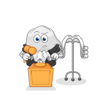 the ghost judge holds gavel. character vecto