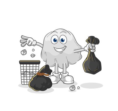 the ghost Throw garbage mascot. cartoon vecto